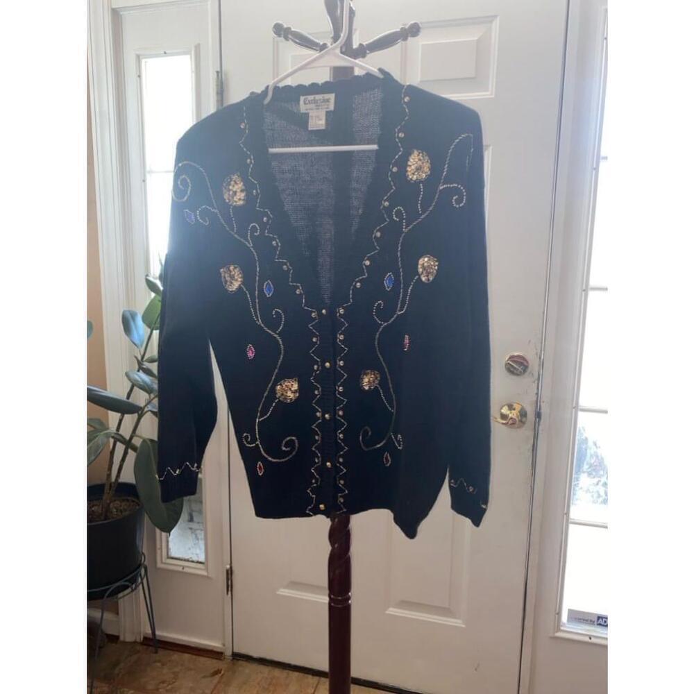 Women's vintage Exclusive Imports Beaded Sweater Size M